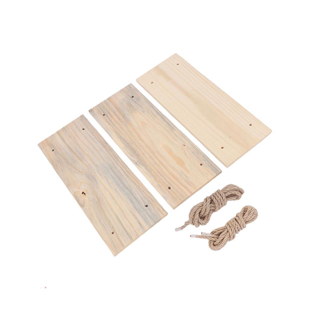 3 Pack Wooden Wall Shelf Set Floating Shelves for Bedroom Bathroom Kitchen Storage with Rope Easy Installation Holds Wall Hanging Rack
