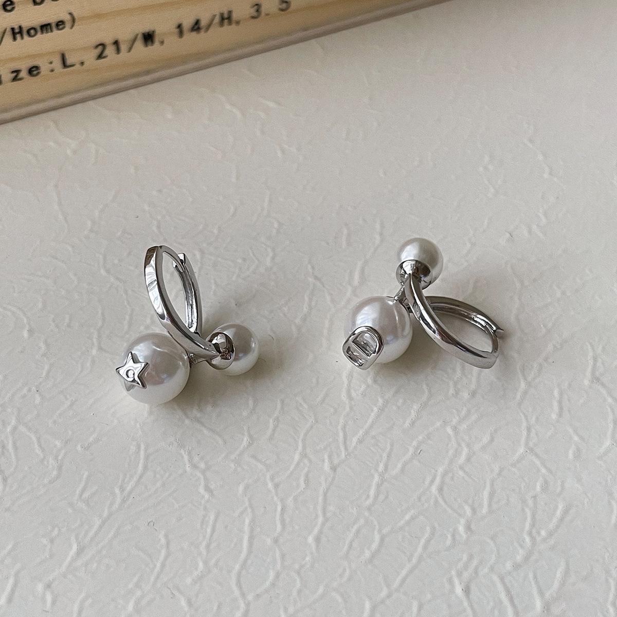 

Легкие роскошные уникальные серьги-гвоздики с жемчугом и крестом, женские изысканные маленькие ароматные серьги в форме звезд ветра, новые серьги высокого класса