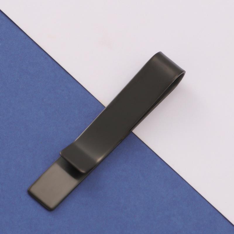 Stalowy spinki do krawata w stylu europejskim i amerykańskim - Polerowane wykończenie, Klips do portfela gotowy do grawerowania laserowego