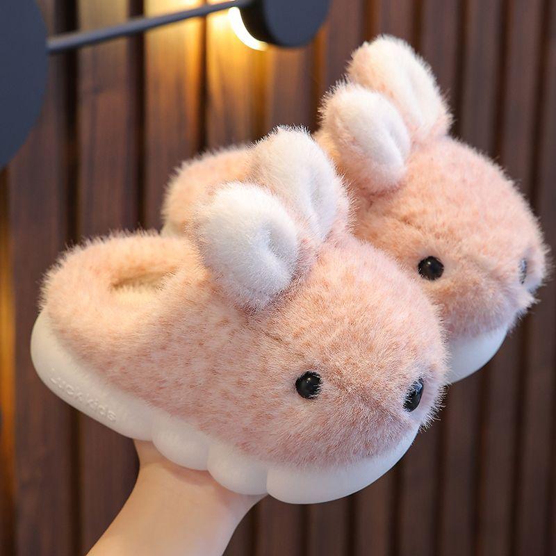 Soft Soled Cute Girls Shoes 2025 Winter New Kid Warm Cotton Shoes Simple Versatile Girls' Home Cotton Slippers Chanclas De Mujer