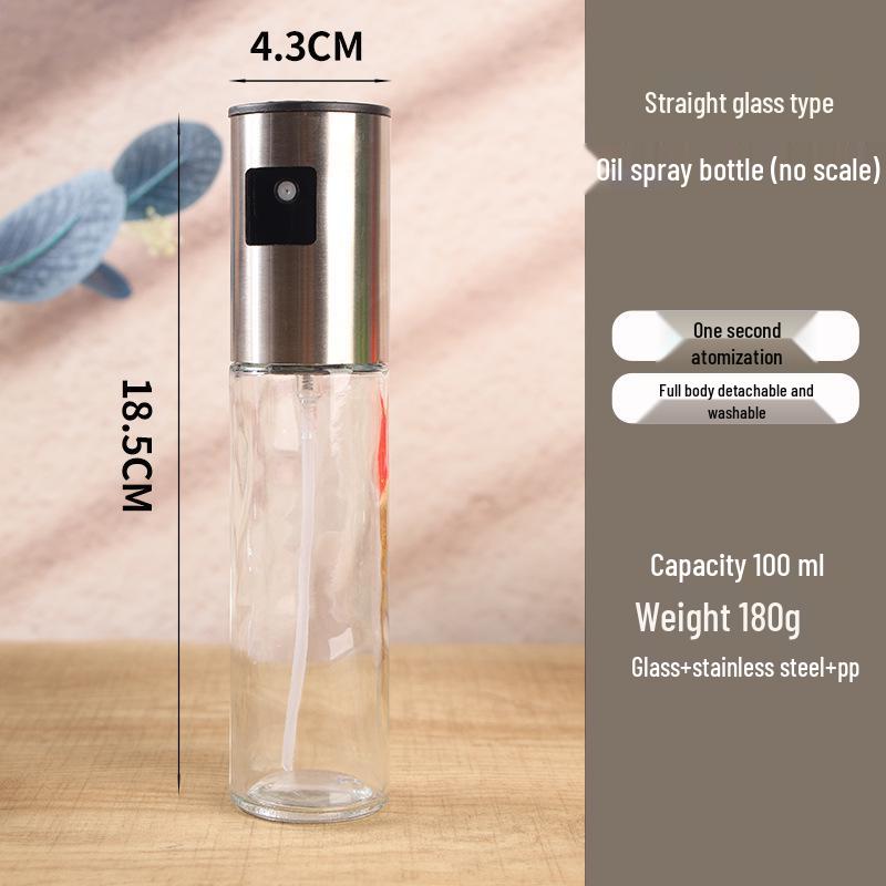 Press-Type Stainless Steel Olive Oil Spray Bottle for Kitchen & BBQ