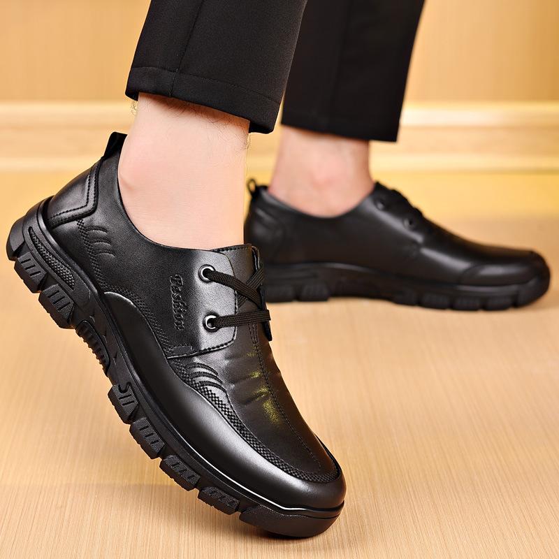 

Full cowhide leather shoes men s genuine leather spring and autumn dad shoes breathable non-slip soft-soled casual men s shoes 44