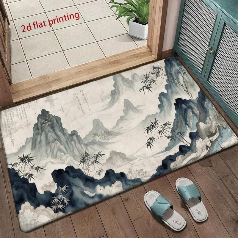 Mountain Ink Art Mat Living Room Decoration Home Sofa Non-Slip Carpet Study Bedroom Tatami Children'S Soft Floor Mat