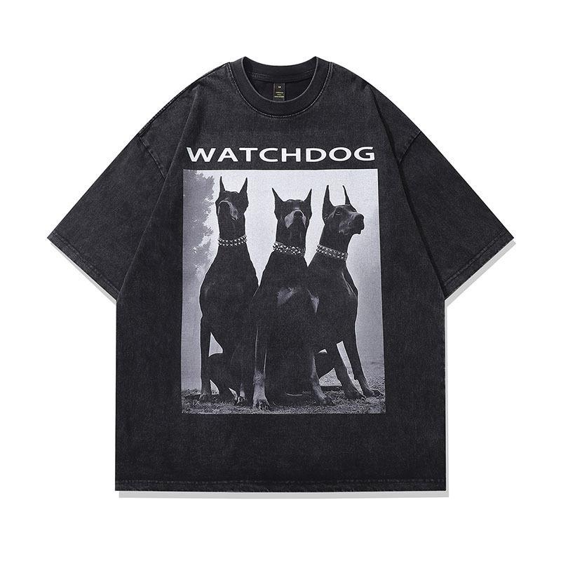 Summer New Washed Old Bones Bone Printing Loose High Street Tide Brand Short-Sleeved T-Shirt For Men And Women