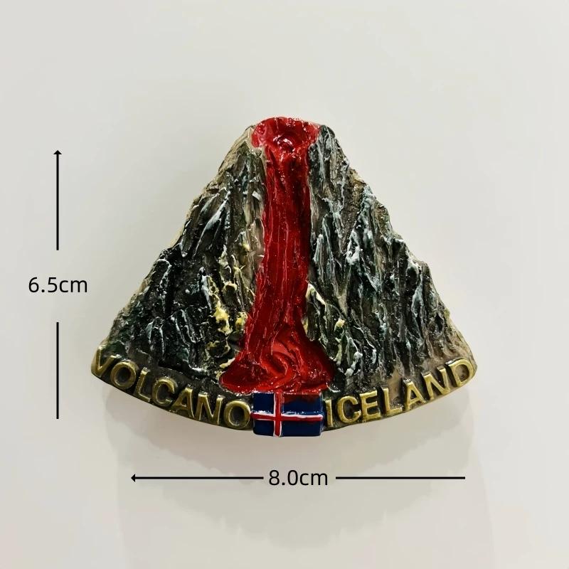Iceland Reykjavik Resin Fridge Magnet Stickers Travel Souvenir Gift Landscape Refrigerator Magnet Home Kitchen Decor