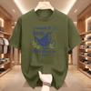 I Wonder If Birds Think About Me Too Wren Bird Floral Print Unisex Cotton T Shirt Summer Short Sleeve Vintage Casual Street Tees