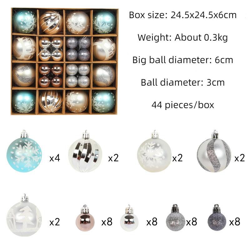 

Рождественское украшение 42/44 шт. в коробке Разноцветные рождественские шары Подвески для украшения рождественской елки Рождественское украшение для дома