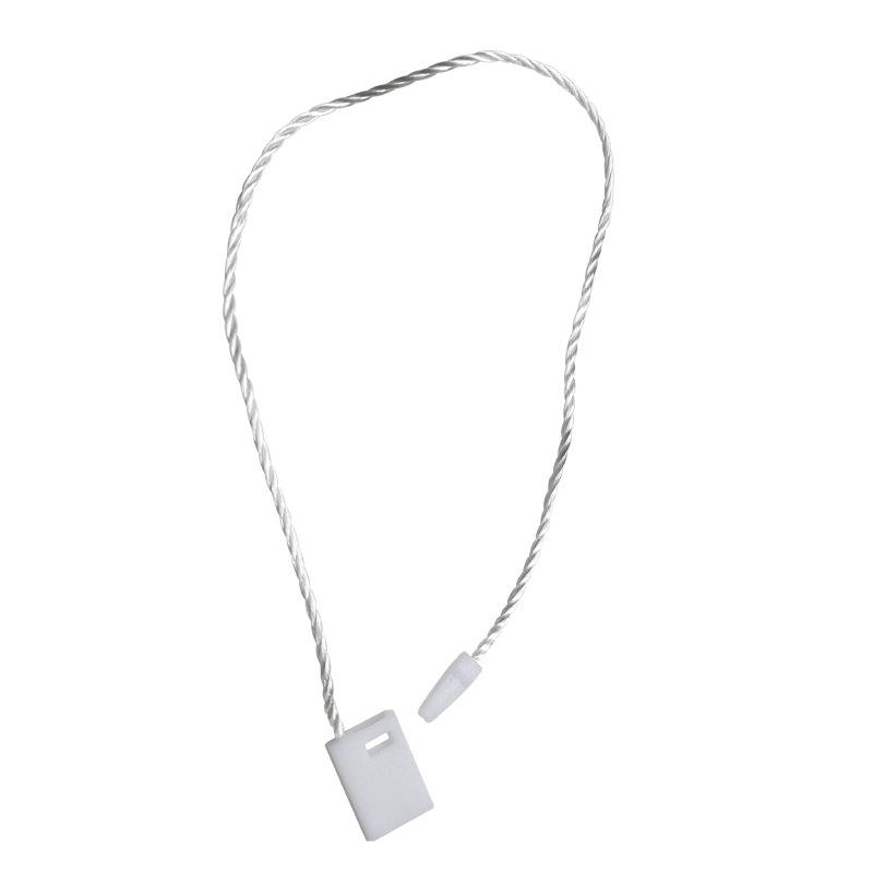 Wiederverwendbare Polyester-Etikettkordel mit Kunststoffschnalle zum Aufhängen von Kleidung und Textilien