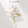 Bo Xin Yun Elegant Peony Pearl & Zircon Bee Brooch