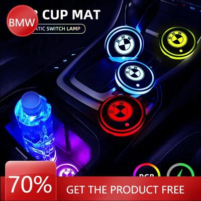 2025 Hot For LED Luminous Car Water Cup Holder Coaster Lamps For BMW M E46 E90 E60 F30 E39 F10 F20 E87 E36 F20 E92 1 2 3 5 S