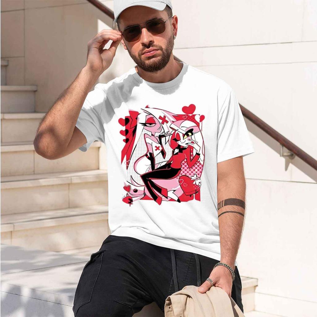 Anime Style Unisexs Tshirt He Themed Characters Valentines Day Gift For Him 2026 New Model Shortsleeve Crewneck Tshirt Classic