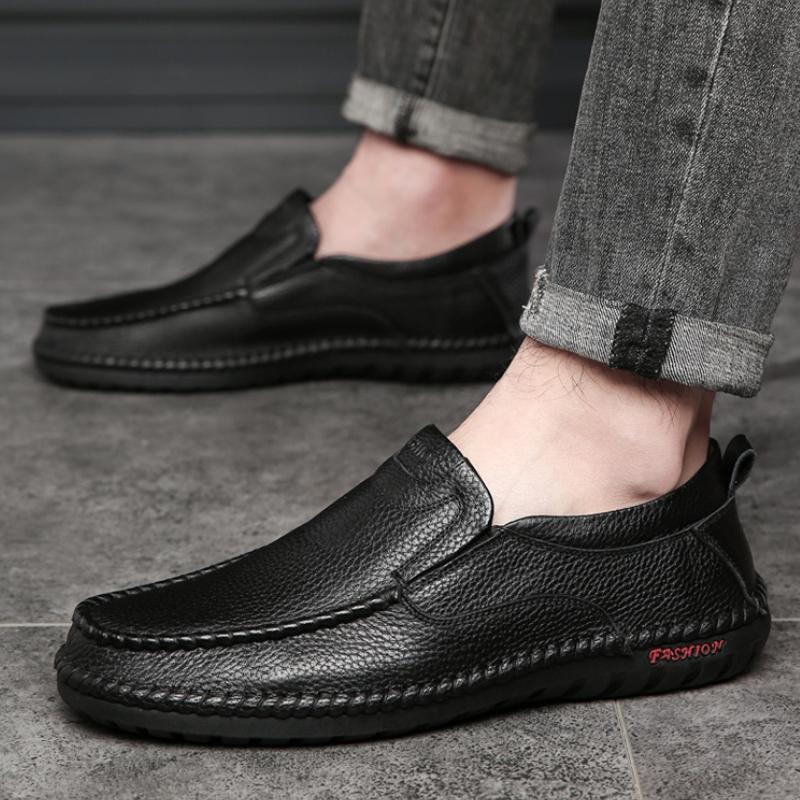 Men Dress Shoes High Quality Genuine Leather Work Shoes Slip-on Men Driving Shoes Comfortable Breathable Party Shoe Men Sneakers