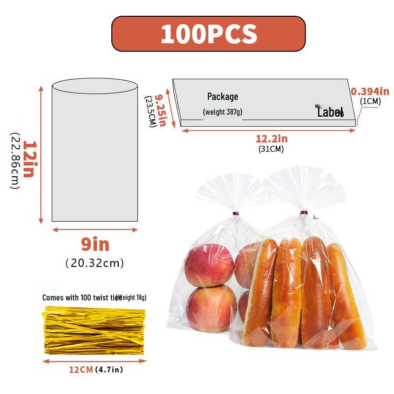Clear Drawstring Packaging Bag for Cookies, Bread, Candy, and Baked Goods