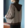 Giacca da Donna Autunno e Inverno Chibi a Quadri Moda Casual con Cappuccio Ringiovanente Cappotto con Cappuccio Top