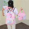 3Pcs/set Cartoon Demon Hunters Printed Backpack with Lunch Bag Pencil Case for Teenager Girl Boy Large Capacity Waterproof Bookbag Gift Mochila