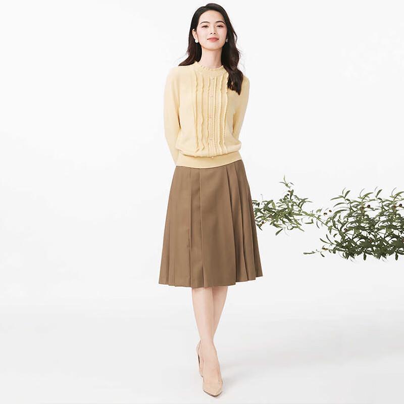 JESSIE Elegant A-line Pleated Midi Skirt