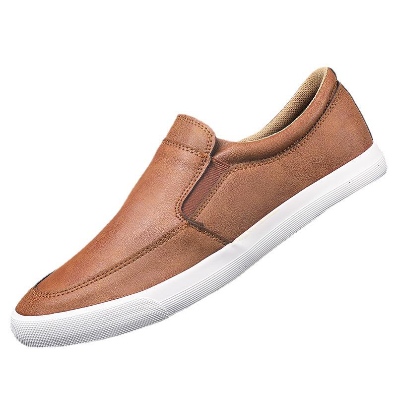2026 Spring Men's Trendy Comfortable Slip-On Leather Shoes – Flexible, Lightweight, and Stylish