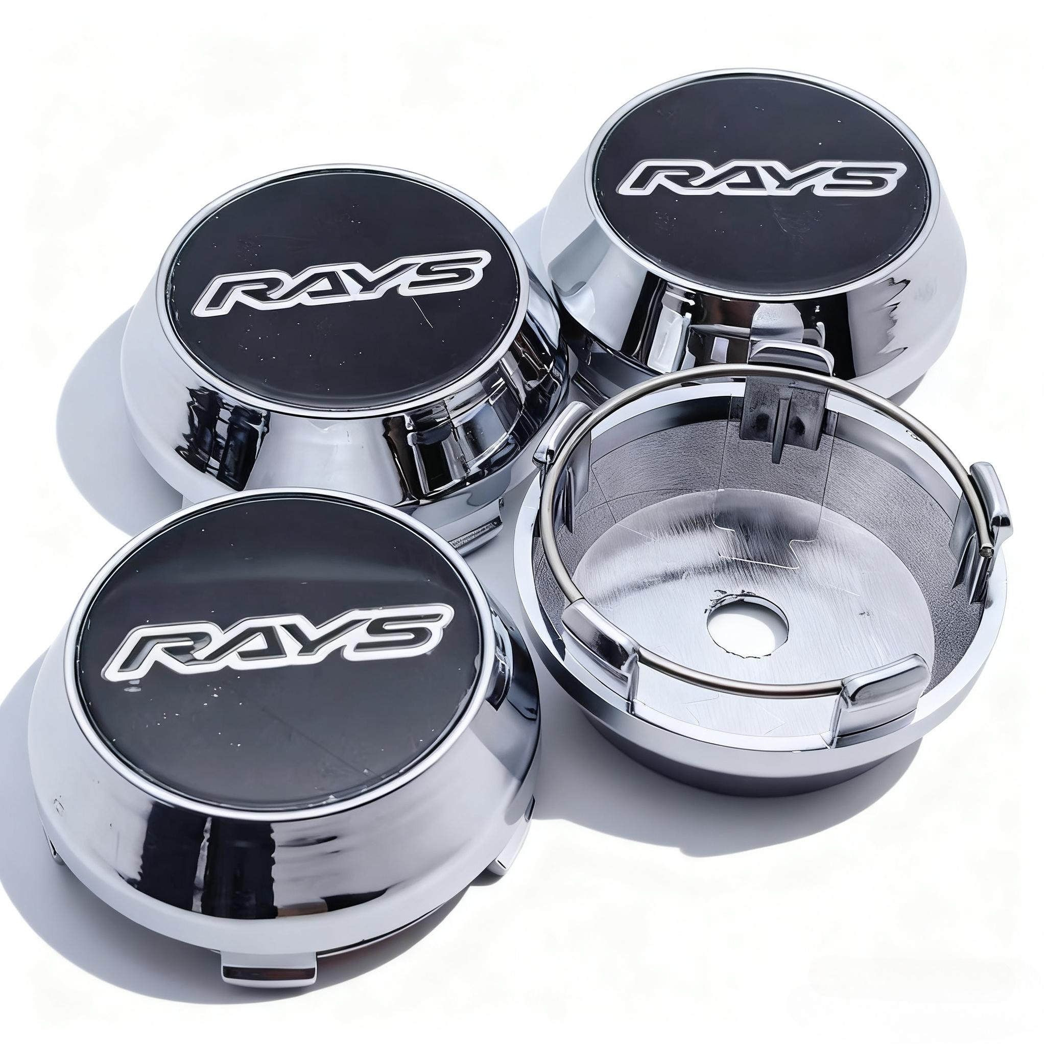 

4pcs JDM RAYS Logo Emblem Car Wheel Center Caps High Cap 60MM Clips 56MM Wheels Hub Caps Rim Hubcaps Dust Cover Car Accessories Rays Badge&4pcs High Caps