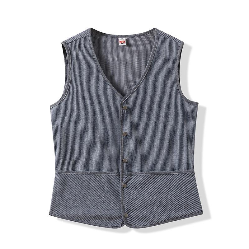 Women's Early Spring New V-neck Versatile Vest Loose Corduroy Vest Women