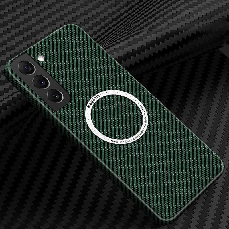 Suitable for Samsung S24 Ultra Carbon Fiber Mobile Phone Case Magnetic Suction S22 Ultra Thin Kevlar Anti Fall S23 Protective Case