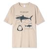 Great White Shark Anatomy T-Shirt Summer Street Short Sleeve Hip Hop Punk Style Boy Casual Tops Fashion White Tees