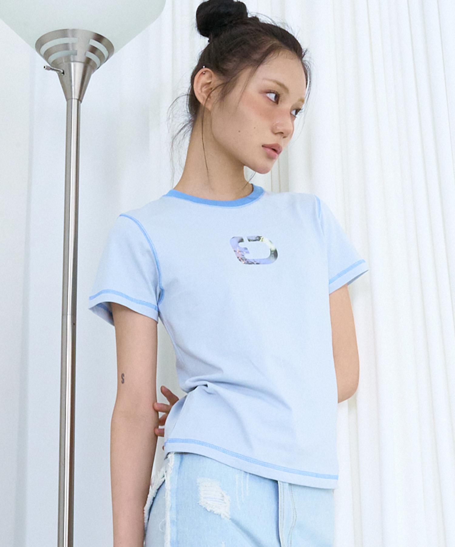 Episode Untitled Stitch Crop Tee Blue Blue/Blue