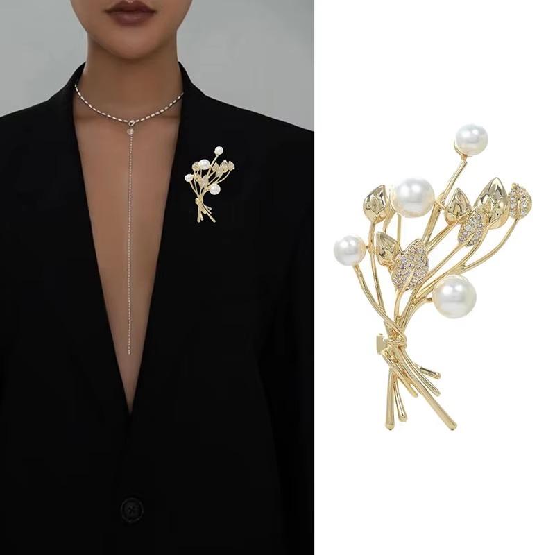 1pc Dainty Wheat Brooch for Women Men Chic Plant Brooches Pins Inlaid Zircon Jewelry Trendy Accessories Party Gifts
