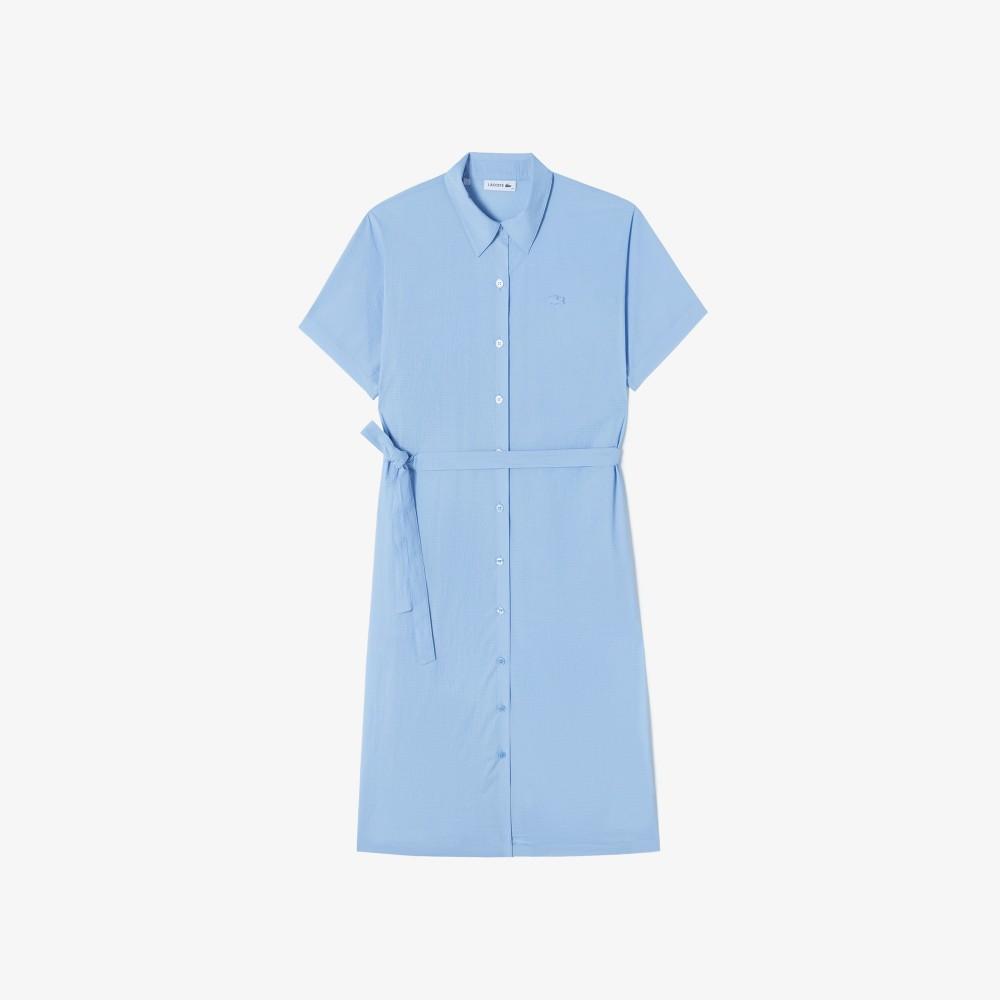 Lacoste Women's Belted Short-Sleeve Shirt Dress EF306E-56GAEY