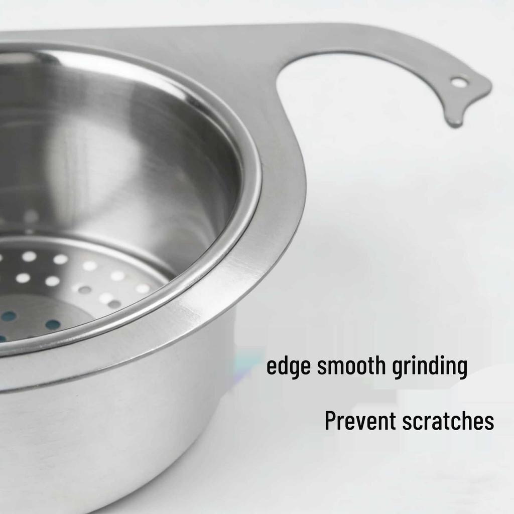 Stainless Steel Swan Dish Drying Rack with Kitchen Sink Faucet Drainer and Waste Filter Basket for Wet/Dry Separation