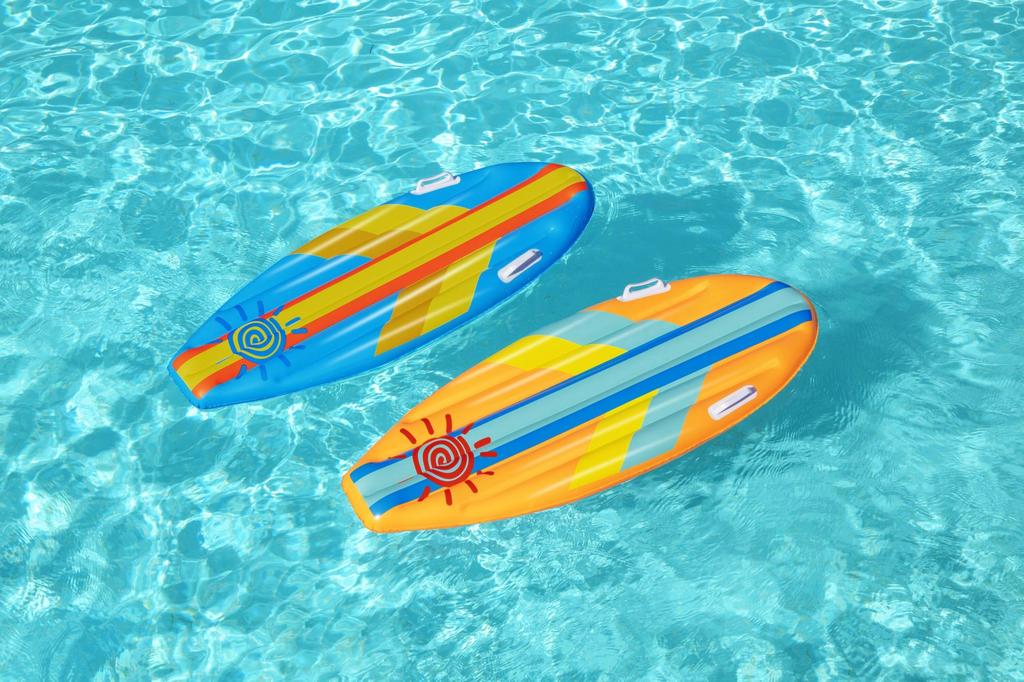 Bestway 1.14m X 46cm Surfboard-shaped Float, Swim Ring for Children, 42046 (Orange)