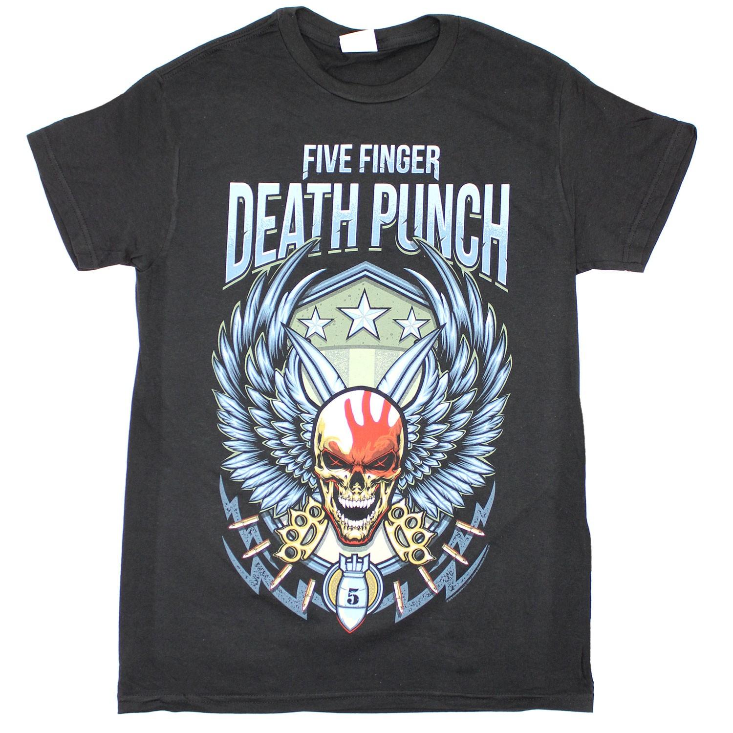 

Men s Five Finger Death Punch Wingshield 2018 Tour Cities T-Shirt Mens Womens Tees Top black L