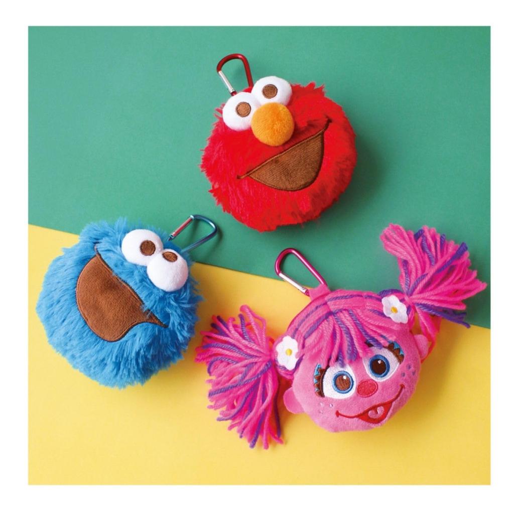 T's Factory Sesame Street Plush Zipper Mascot with Carabiner - Cookie (Approx. D65 X W110 X H95mm) SS-5549207CM