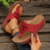 Summer women's thick-soled toe slippers round-headed flower decorative toe slippers