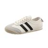 2024 summer new soft leather flat-bottomed casual moral training shoes Korean version of academic jogging Forrest Gump little white women's shoes