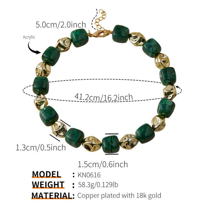 Colar Pulseira de Contas Irregulares em Acrílico para Mulheres Bangle Geométrico Bohemia Feito à Mão Acessórios de Joias para Casal