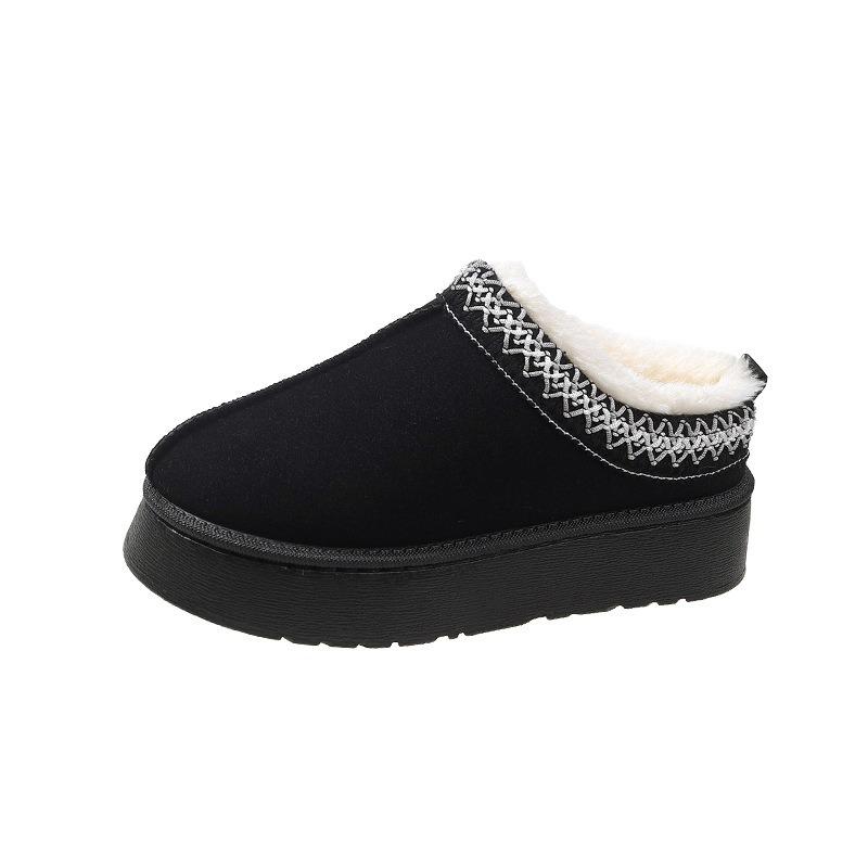 Schneestiefel Damen tragen Winter neue dicksohlige erhöhende Brotschuhe gefütterte und verdickte warme Baumwollschuhe Damen