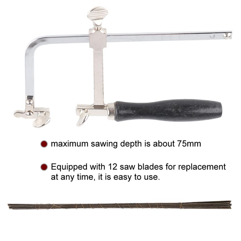 Jewelers Sawbow Saw Frame 12 Blades & Mini Bench Vise with Clamp Jewelry Making DIY Craft Tool