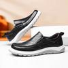Men's Shoes 2025 Summer New Men's Soft Sole Elastic Wear-resistant Waterproof Leather Surface One Pedal Sports Style Casual Trendy Shoes