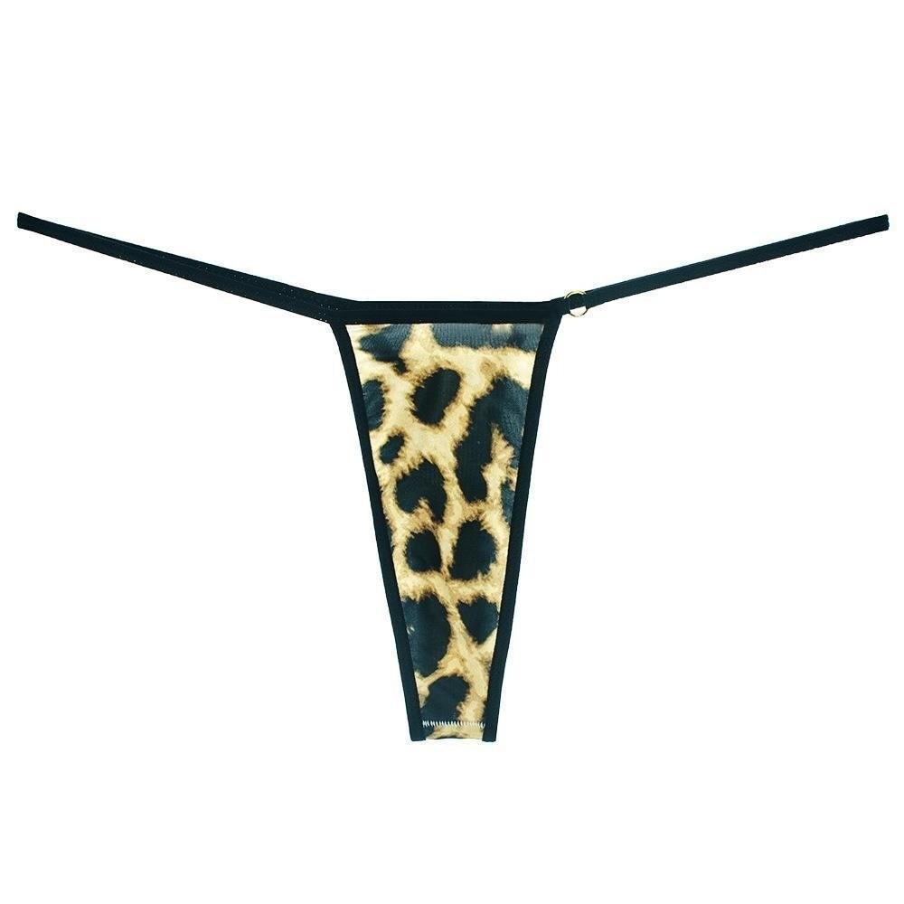 Dots Women Thongs Seamless Striped Print Briefs Lingerie Leopard Panties Fitness Wear M-Leopard C