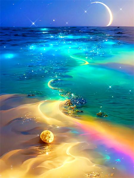 5d Diamond Painting Full Drill Moon Seaside Landscape Home Decor Embroidery Mosaic Beachfantasy Home Decor