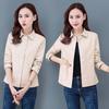 Leather Women's Short Style Plus Velvet Autumn and Winter Korean Version Is Thin and Versatile Lapel Motorcycle PU Leather Jacket Western Style Jacket