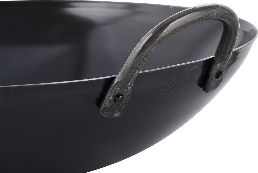 Wahei Freiz Authentic Wok, 33cm, Iron Frying Pan, Professional Grade, Made in Japan, Mido AD-643