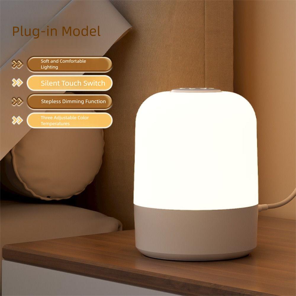 Digital Clock Touch Night Light Dimming Sleeping Lamp Bedside Table Clock LED Table Lamp  Gift