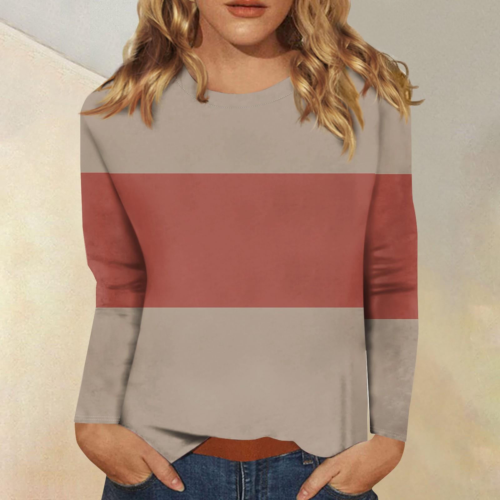 Женская модная повседневная футболка с круглым вырезом и длинным рукавом с принтом — фото 3