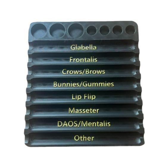 Aesthetic Practitioner Injector Tray with 8 Slots 7 Grids Professional Cosmetician Nurses Label Vial Holder Injector Storage Organizer Tray