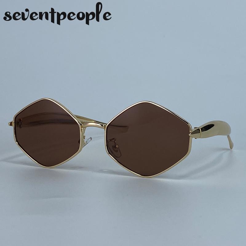 Small Steampunk Hexagon Sunglasses Women  Luxury Brand Classic Metal Frame Polygon Punk Sunglass For Ladies Eyewear Shades