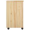 Rolling Cabinet Brown 34 x 39 x 65.5 cm Solid Pine Wood