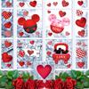Red and Pink Valentine's Day Mouse Sticker Decals, 77pcs Reble Waterproof PVC Window Decorations for Home Party Supplies