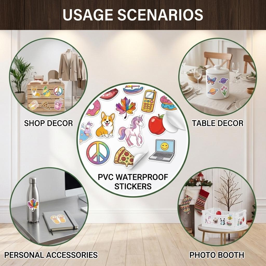 50Pcs Waterproof Hawaiian Cartoon Stickers VSCO Style for Laptop Outdoor Decoration