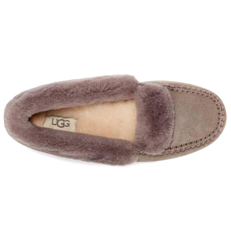 UGG Ansley Bow Glimmer Plush Loafers Women Loafers Gray 1112301-SYGR